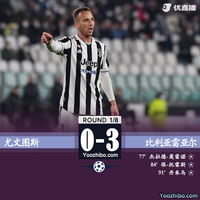 尤文0-3总分1-4黄潜 德里赫特、鲁加尼送点